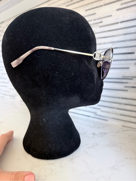 Burberry Silver Logo Aviator Sunglasses main image 6
